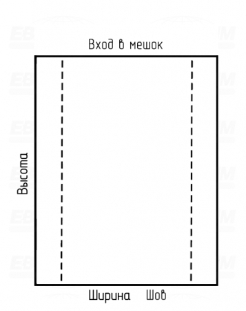 Мешок ПВД 120мкм 380x1190мм фальцы 190+190мм