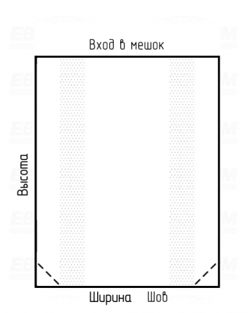 Мешок ПВД 90мкм 750x800мм угловая запайка с тиснением Мешок ПВД 90мкм 750x800мм угловая запайка с тиснением