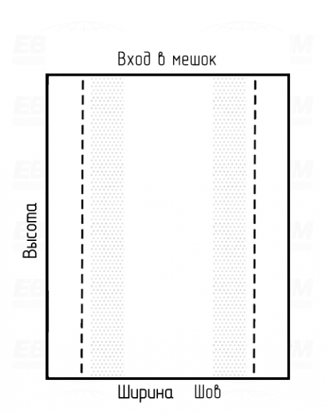 Мешок ПСД 150мкм 460x1340мм фальцы 150+150мм пробивные отверстия с тиснением Мешок ПСД 150мкм 460x1340мм фальцы 150+150мм пробивные отверстия с тиснением