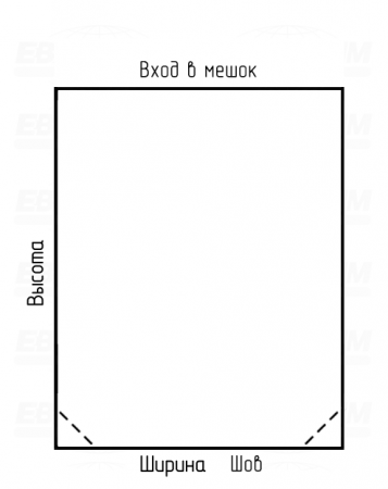 Мешок ПВД 90мкм 750x800мм угловая запайка Мешок ПВД 90мкм 750x800мм угловая запайка